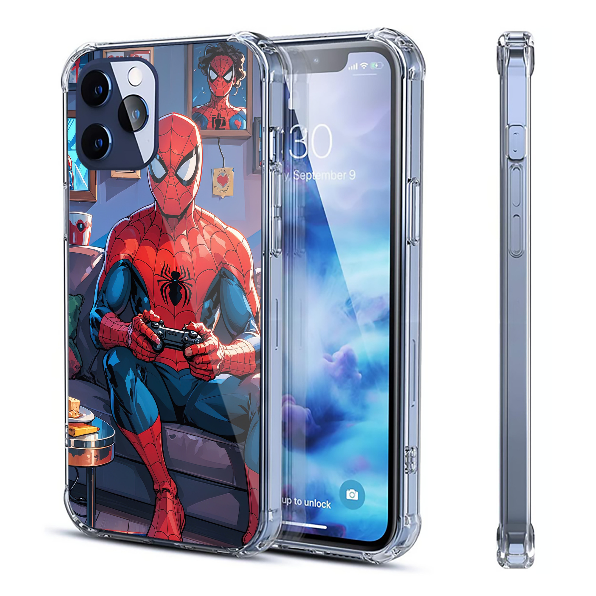 （画像用） Spider Man スパイダーマン 【iPhone 12シリーズ対応】透明スマホケース（クリアソフトケース）